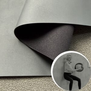 Gray PU Coated Fabric PU Leather Roll Material for Gym Equipments (Sandbag, Boxing Gloves, Exercise Machines etc.)