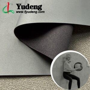 Gray PU Coated Fabric PU Leather Roll Material for Gym Equipments (Sandbag, Boxing Gloves, Exercise Machines etc.)