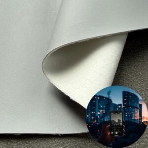 Gray PU Coated Fabric PU Leather Roll Material for Tablet Cases Phone Cover