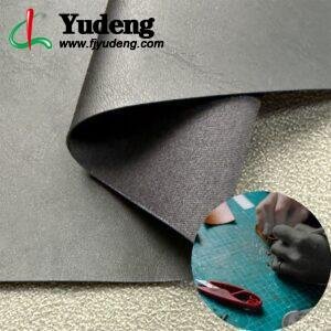 Rolo de couro PU preto da China, material para protetores de mesa.