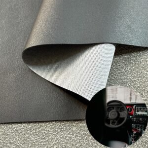 Black PU Coated Fabric PU Leather Roll Material for Car Seats Automobile Interior