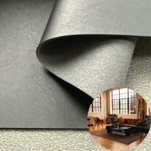 Gulungan Kulit Sintetis PU Hitam untuk Pelapis Furnitur atau Dekorasi (Sofa, Tempat Tidur, Lemari, Dinding Interior, dll.)