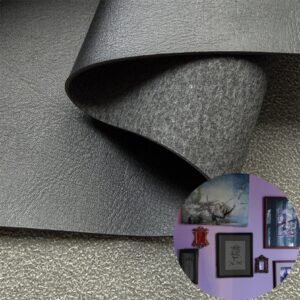 Black Faux Leather PU Leather Roll Material for Upholstery Furniture or Decoration (Sofas, Beds, Cabinets, Interior Wall etc.)