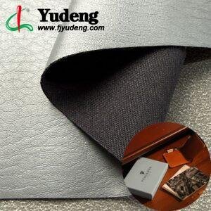 Gray PU Coated Fabric PU Leather Roll Material for Package Box Surface Cover (Jewelry Box, Cosmetic Box, Electronics Box etc.)