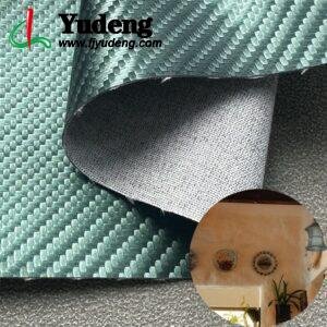 Green Woven Pattern PU Coated Fabric PU Leather Roll Material for Upholstery Furniture or Decoration (Sofas, Beds, Cabinets, Interior Wall etc.)