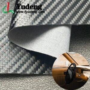 Black Woven Pattern PU Rexine Fabric PU Leather Roll Material for Car Seats Automobile Interior