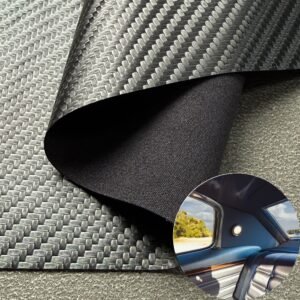 Tecido de couro PU preto em rolo para assentos de carro e interior de automóveis