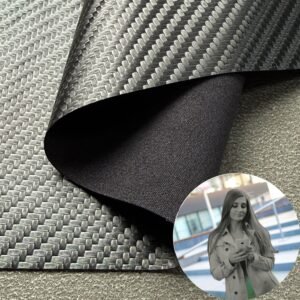 Black PU Coated Fabric PU Leather Roll Material for Tablet Cases Phone Cover