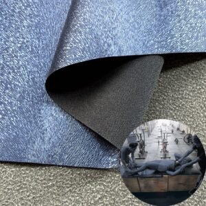 Rollo de tela de cuero sintético azul para equipos de masaje, peluquería y belleza.