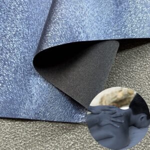 Rollo de piel sintética azul (PU) para equipos de masaje, peluquería y belleza.