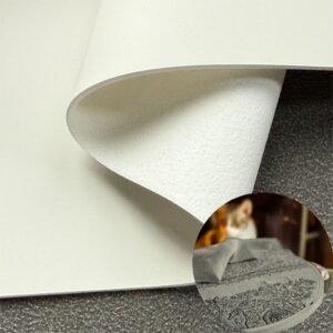 White Faux Leather PU Leather Roll Material for Screen Printing or Embroidery