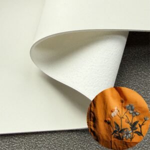 White Rexine PU Leather Roll Material for Screen Printing or Embroidery