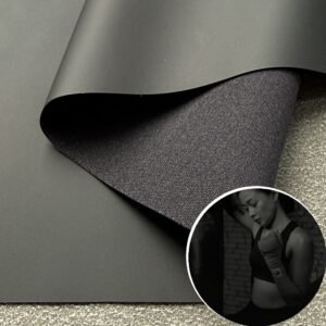 Black Rexine Roll PU Leather Roll Material for Gym Equipments (Sandbag, Boxing Gloves, Exercise Machines etc.)