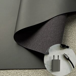 Black Faux Leather PU Leather Roll Material for Electronic Products (Camera, Radio, Game Machine, Remote Control etc.)
