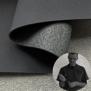 Black Synthetic Leather PU Leather Roll Material for Medical Equipment