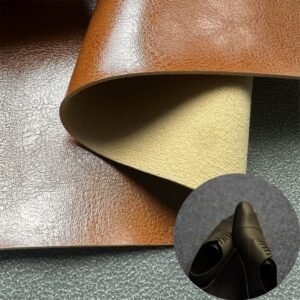 Brown Leather Fabric PU Leather Roll Material for Shoes and Clothes (Sandal, Label, Upper, Jacket etc.)