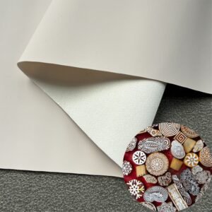 Blue Synthetic Leather PU Leather Roll Material for Screen Printing or Embroidery