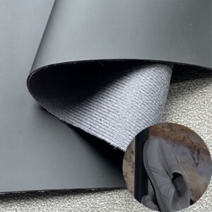 Black China Polyurethane Leather PU Leather Roll Material for Shoes and Clothes (Sandal, Label, Upper, Jacket etc.)
