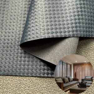 Dark Blue PU Coated Fabric PU Leather Roll Material for Upholstery Furniture or Decoration (Sofas, Beds, Cabinets, Interior Wall etc.)