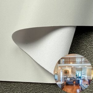 Rolo de couro sintético PU branco para estofamento de móveis ou decoração (sofás, camas, armários, paredes internas, etc.).