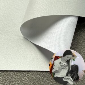 White Synthetic Leather PU Leather Roll Material for Screen Printing or Embroidery