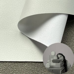 White PU Coated Fabric PU Leather Roll Material for Package Box Surface Cover (Jewelry Box, Cosmetic Box, Electronics Box etc.)