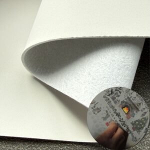 White Rexine PU Leather Roll Material for Screen Printing or Embroidery
