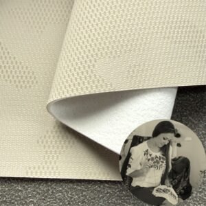Beige Faux Leather PU Leather Roll Material for Screen Printing or Embroidery