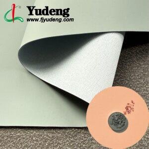 Rollo de material de piel sintética de PU verde para la cubierta de la superficie de cajas de embalaje (cajas de joyería, cajas de cosméticos, cajas de electrónica, etc.).