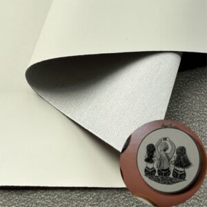 Gray Artificial Leather PU Leather Roll Material for Screen Printing or Embroidery