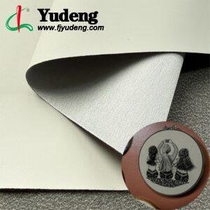Gray Artificial Leather PU Leather Roll Material for Screen Printing or Embroidery