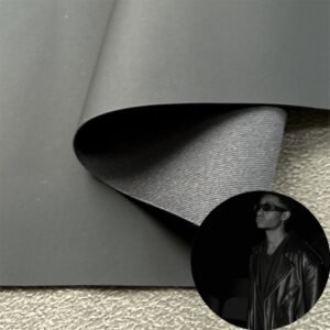 Dark Blue PU Coated Fabric PU Leather Roll Material for Shoes and Clothes (Label, Upper, Jacket etc.)