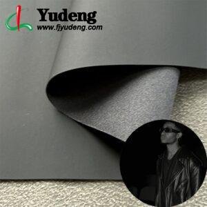 Dark Blue PU Coated Fabric PU Leather Roll Material for Shoes and Clothes (Label, Upper, Jacket etc.)
