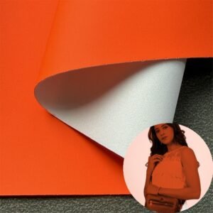 Orange Fake Leather PU Leather Roll Material for Bags and Suitcases (Handbags, Backpacks, Luggage Cases etc.)