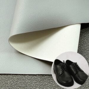 Gray PU Coated Fabric PU Leather Roll Material for Shoes and Clothes (Sandal, Label, Upper, Jacket etc.)