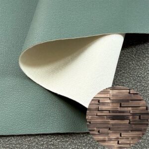 Green Leather Fabric PU Leather Roll Material for InteriorWall
