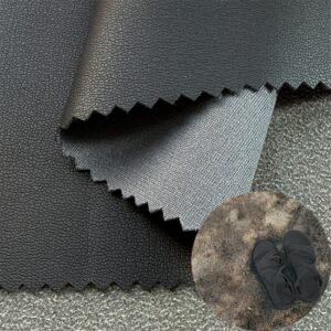 Black Artificial Leather PU Leather Roll Material for Shoes and Clothes (Label, Upper, Jacket etc.)