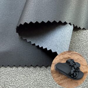 Black Fake Leather PU Leather Roll Material for Shoes and Clothes (Label, Upper, Jacket etc.)