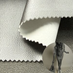 Silver Imitation Leather PU Leather Roll Material for Bags and Suitcases (Handbags, Backpacks, Luggage Cases etc.)