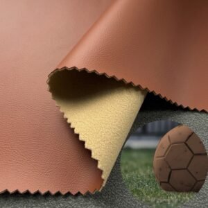 Orange PU Coated Fabric PU Leather Roll Material for Sporting Balls (Soccer Balls, Footballs, Volleyballs etc.)