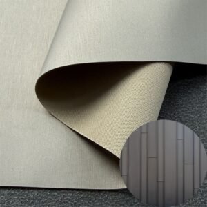 Beige PU Coated Fabric PU Leather Roll Material for InteriorWall