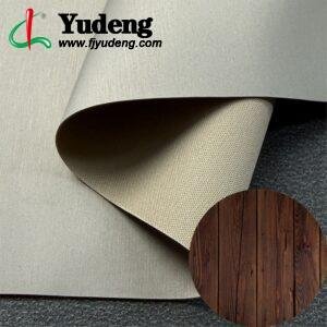 Beige PU Coated Fabric PU Leather Roll Material for InteriorWall