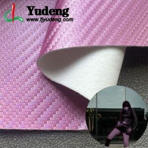 Pink PU Rexine Fabric PU Leather Roll Material for Fashion