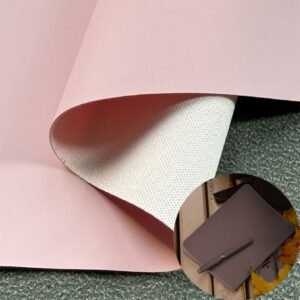 Pink Fake Leather PU Leather Roll Material for Writing Notebook Cover Book Front Cover Binding