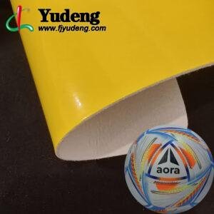 Yellow China Polyurethane Leather PU Leather Material for Sporting Balls (Soccer Balls, Footballs, Volleyballs Etc.)