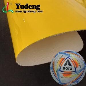 Yellow Fake Leather PU Leather Material for Sporting Balls (Soccer Balls, Footballs, Volleyballs Etc.)