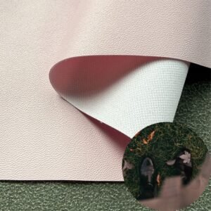 Pink PU Coated Fabric PU Leather Roll Material for Shoes and Clothes (Sandal, Label, Upper, Jacket etc.)