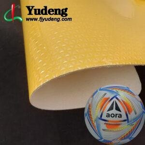 Yellow PU Rexine Fabric PU Leather Material for Sporting Balls (Soccer Balls, Footballs, Volleyballs Etc.)
