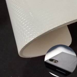 White Fake Leather PU Leather Roll Material for Tablet Cases Phone Cover