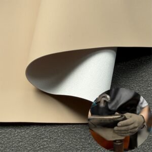 Beige Environmental Leather PU Leather Roll Material for Shoes and Clothes (Sandal, Label, Upper, Jacket etc.)